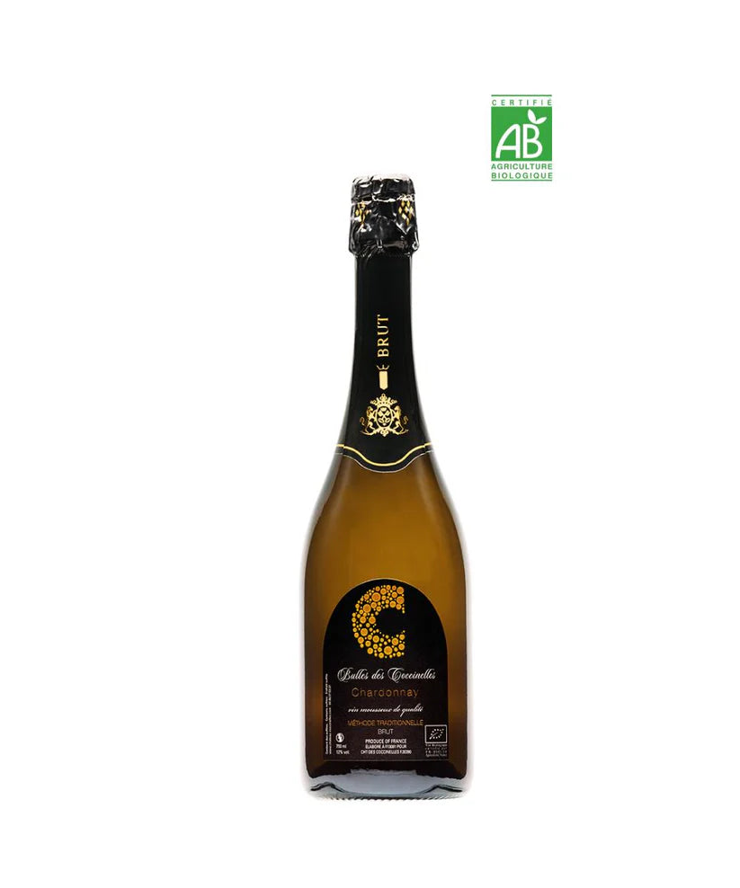 Bulles des Coccinelles Brut blanc, vin effervescent Bio - Chardonnay - 75cl
