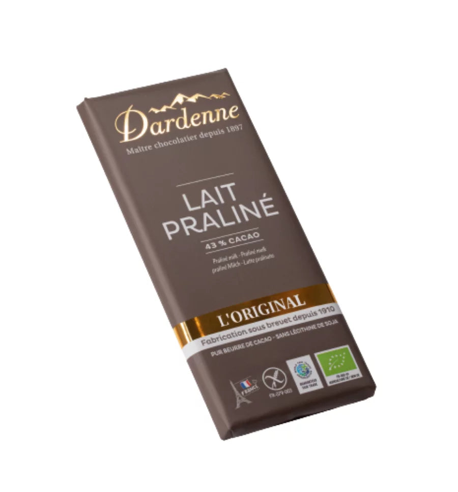 Tablette "L'ORIGINAL" Chocolat Lait praliné Bio - 100g