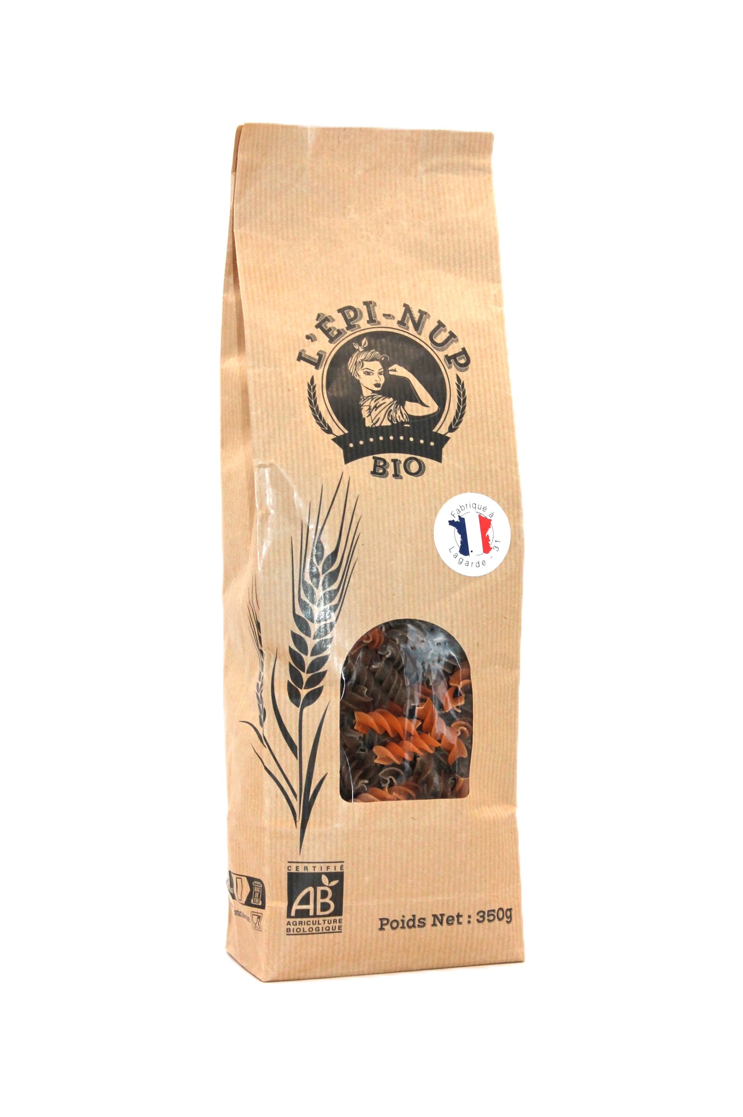 Pâtes Bio Sud-Ouest "Betty" Basilic / Tomate au blé tendre 350g