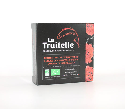 Petites Truites de montagnes Bio Huile de tournesol et Poivre de Madagascar - 85g