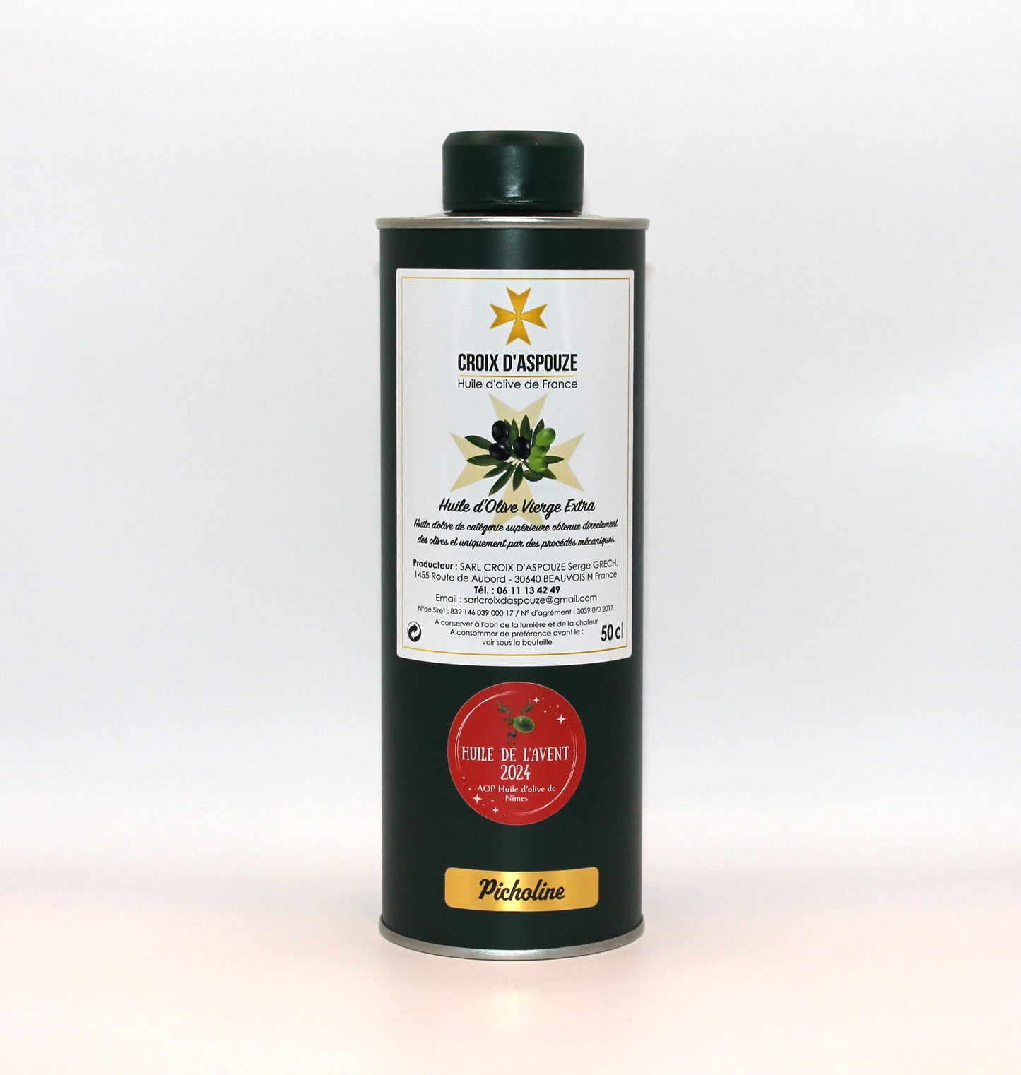Huile d'olive 'Picholine' vierge extra AOP de Nîmes - 50cl