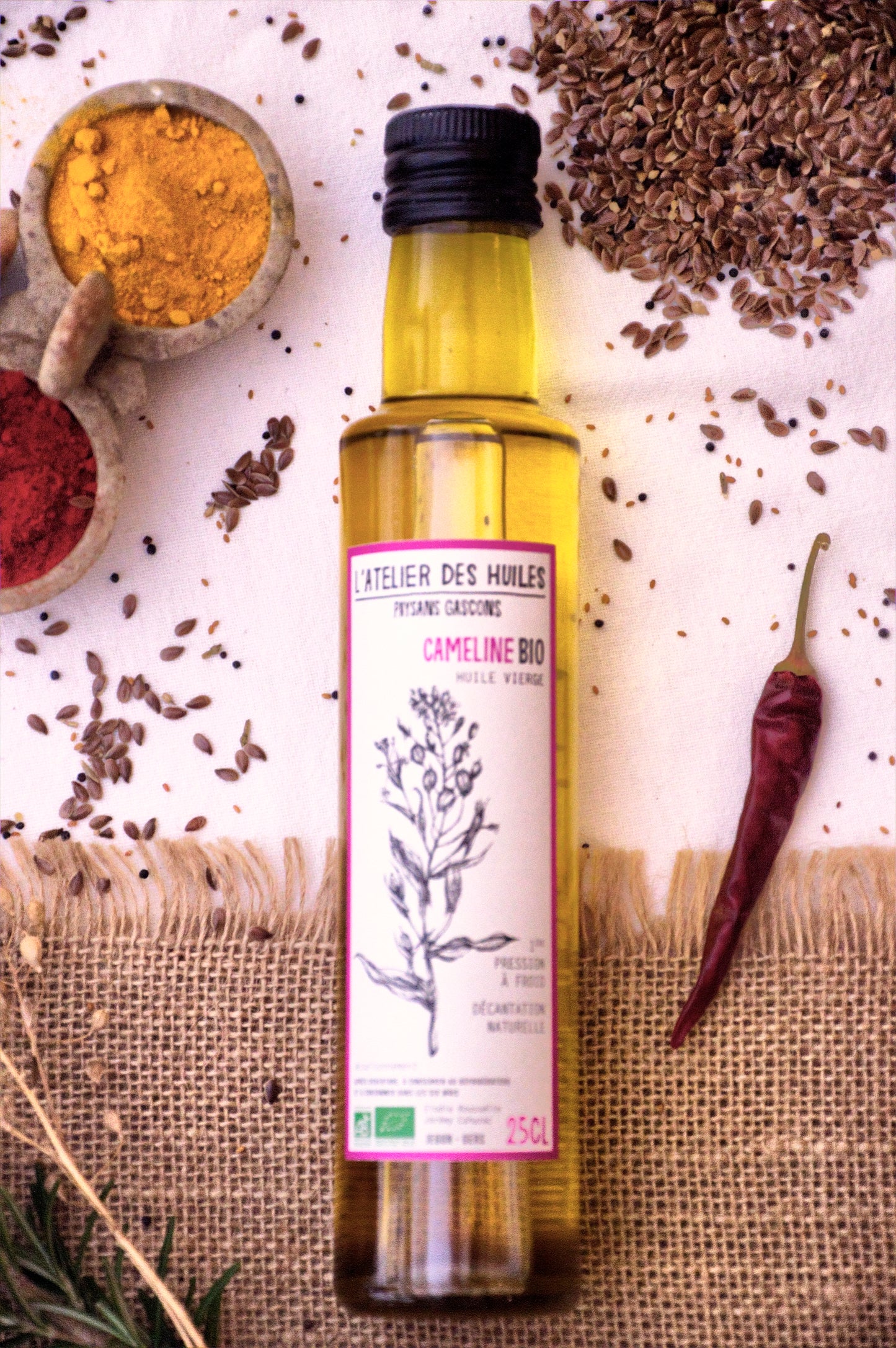 Huile de caméline bio du Gers 25cl