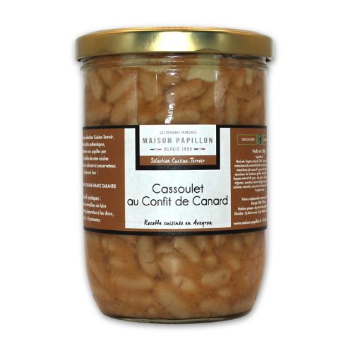 Cassoulet au confit de canard Maison Papillon, recette traditionnelle avec haricots fondants 800g