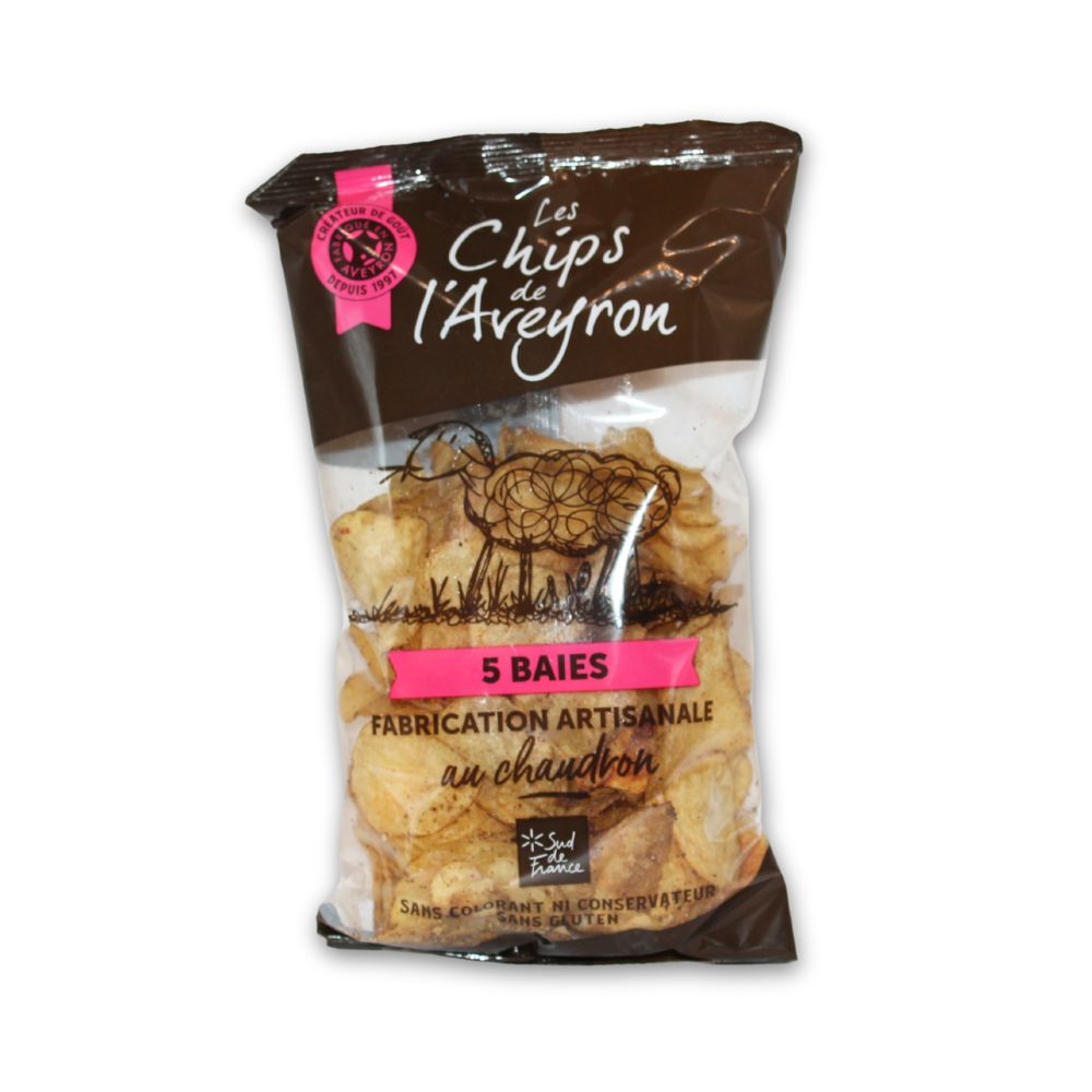 Chips artisanales aux 5 baies 125g – Les Chips de l'Aveyron