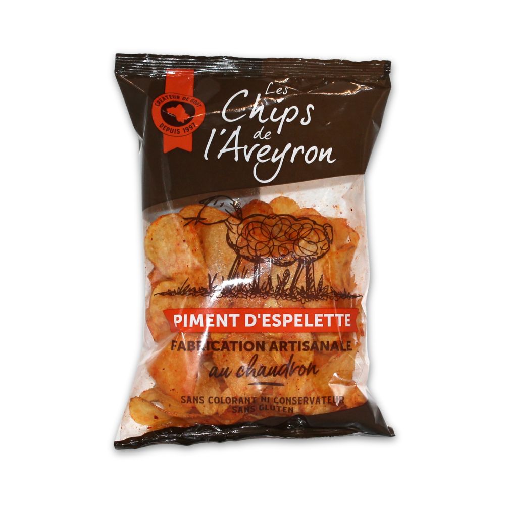 Chips artisanales au Piment d’Espelette 100g – Goût légèrement épicé