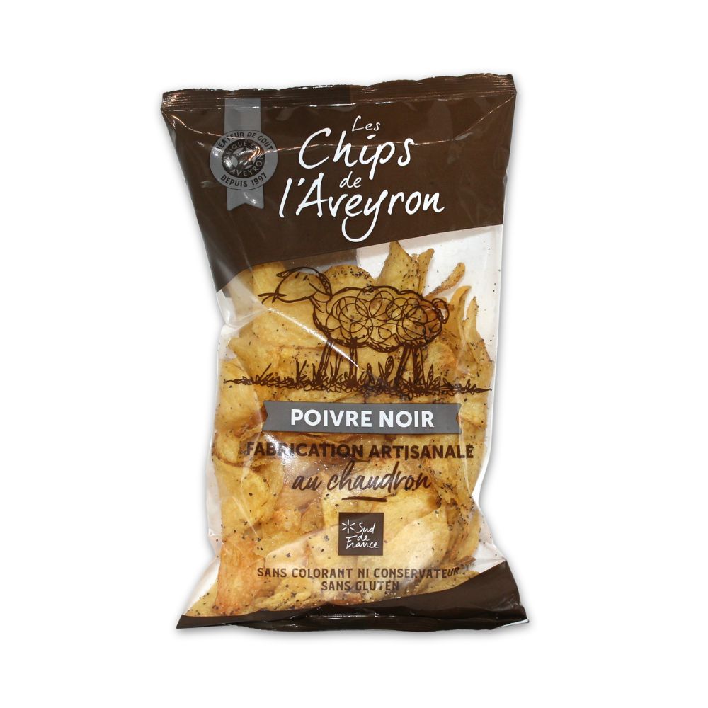 Chips artisanales au poivre noir 125g – Saveur intense et relevée