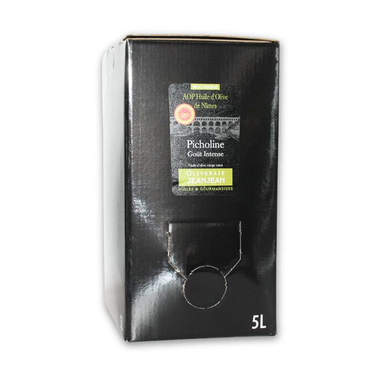Bidon de 5L huile d’olive AOP Nîmes bio Oliveraie Jeanjean