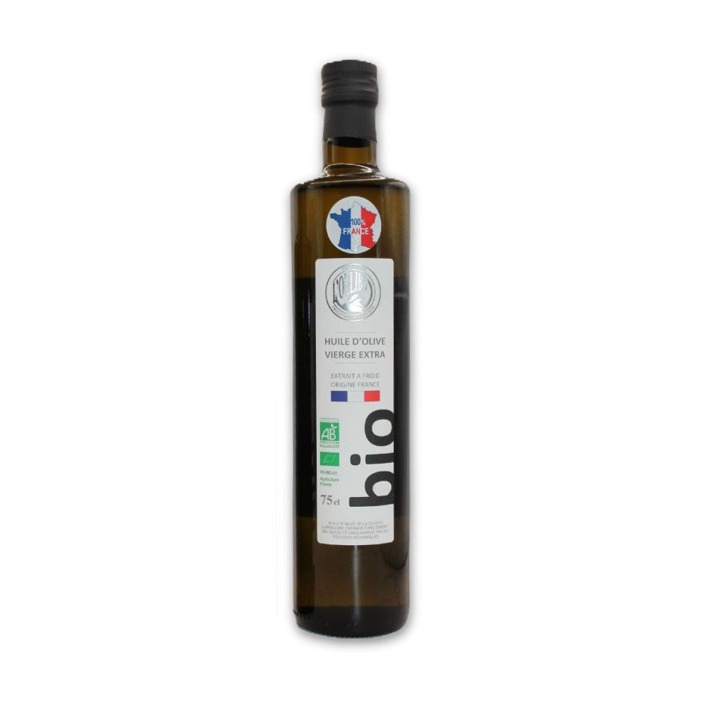 Bouteille de 75cl d’huile d’olive bio locale L’Oulibo