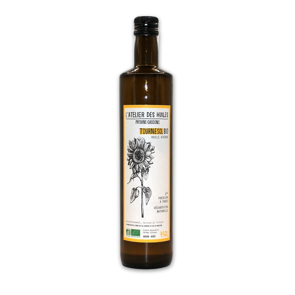 Huile de tournesol oléique bio de l'Atelier des Huiles 75cl