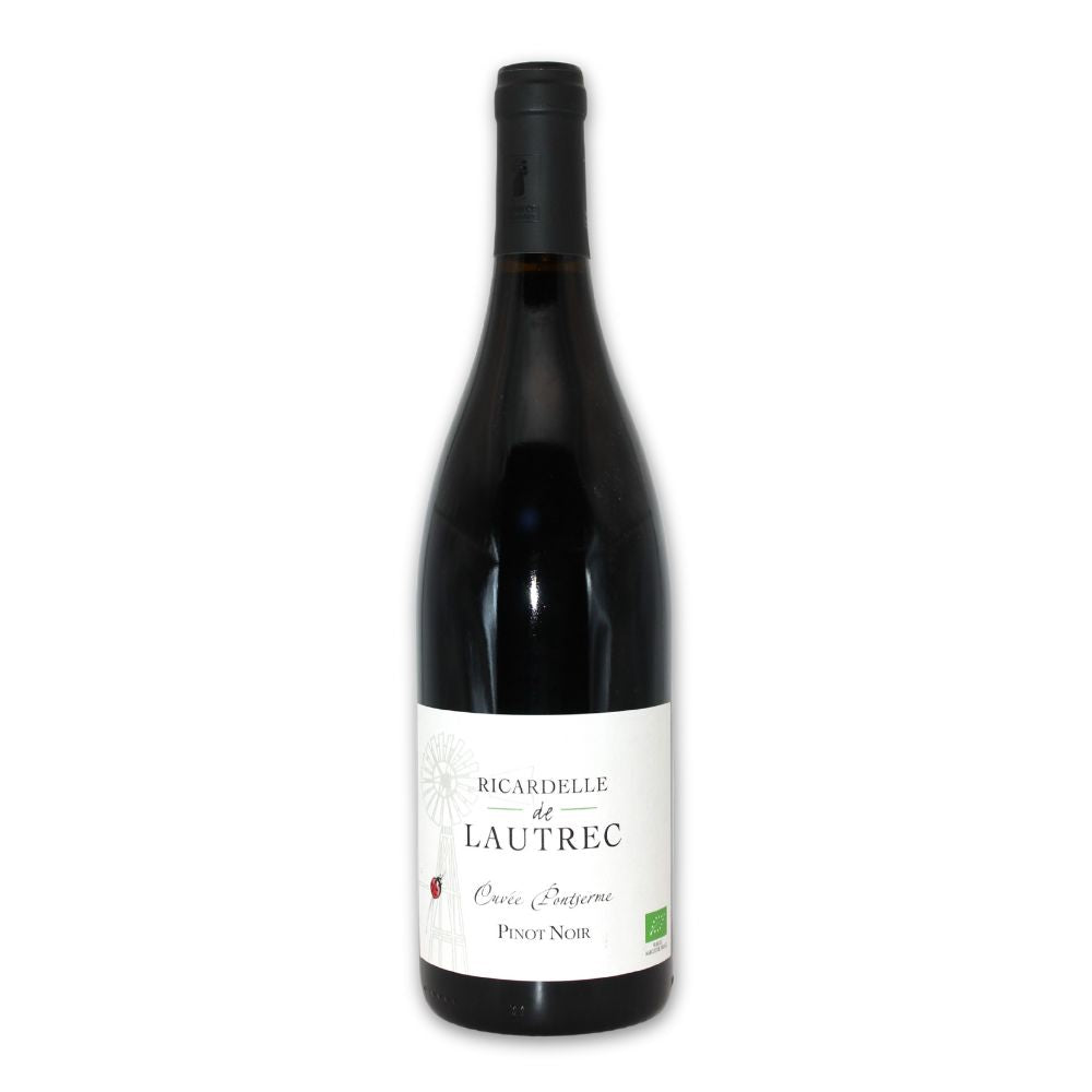 Bouteille de Pinot Noir Pontserme 2017 biodynamique Ricardelle de Lautrec