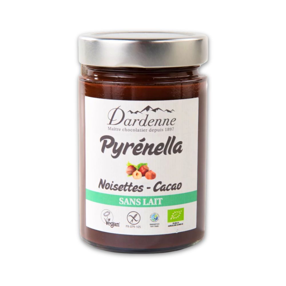 Pâte à tartiner bio sans lait, noisette et cacao