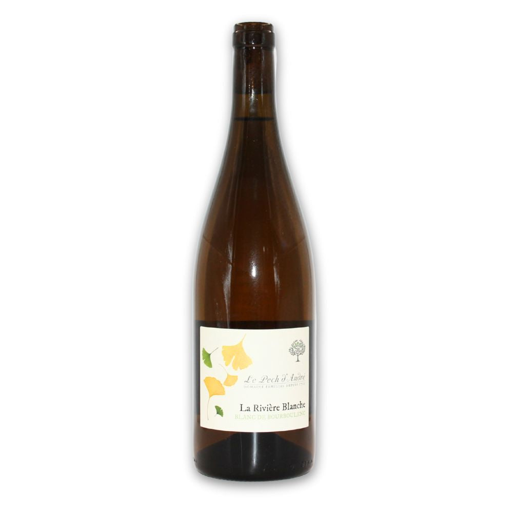 Bouteille de vin blanc La Rivière Blanche Bourboulenc bio