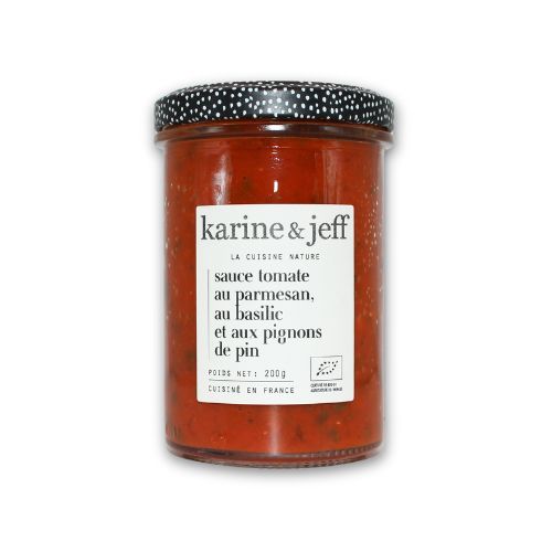 Sauce tomate bio au parmesan, basilic et pignons de pin Karine & Jeff
