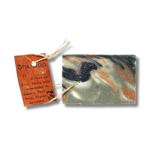 Shampoing solide bio aux œufs et romarin, fortifiant et revitalisant, fabriqué à la main en Occitanie