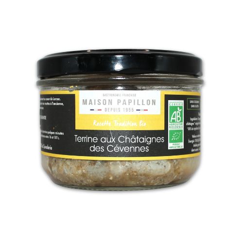 Terrine bio aux châtaignes des Cévennes Maison Papillon, recette artisanale.