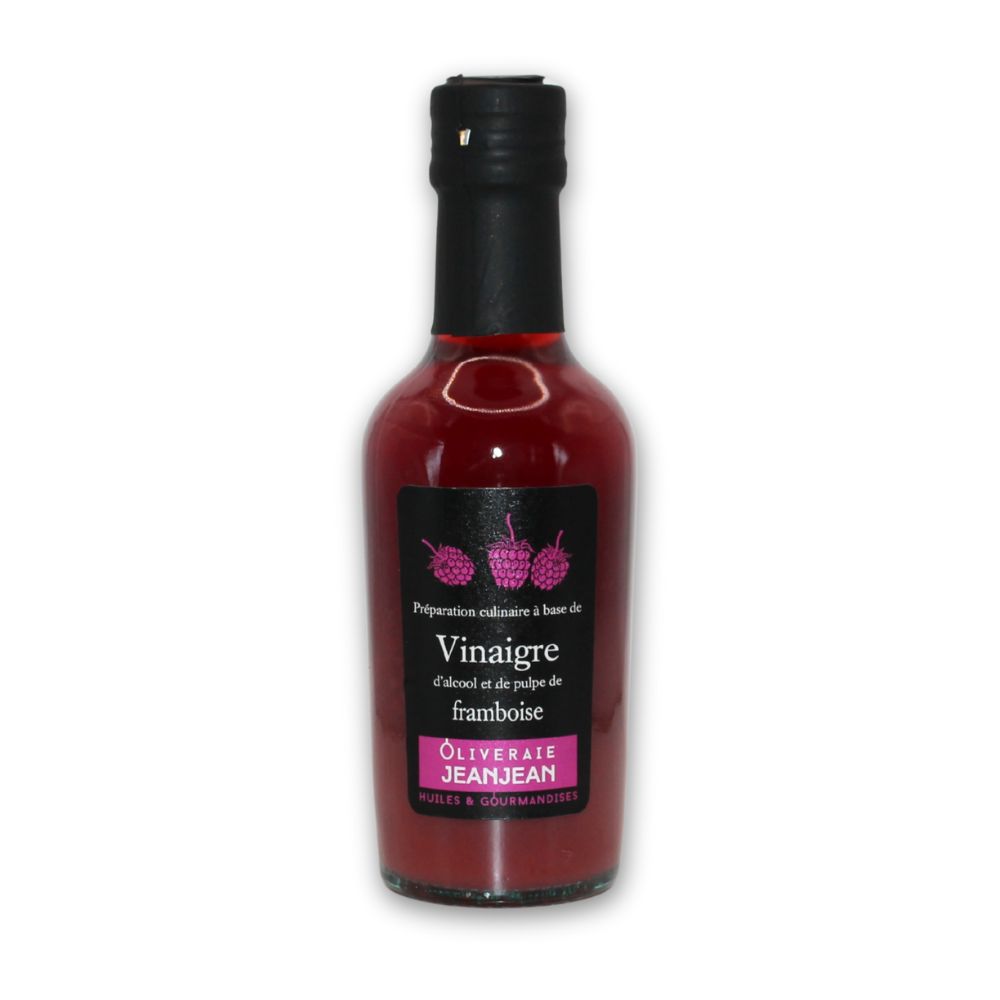 Bouteille de vinaigre pulpe de framboise 25cl Oliveraie Jeanjean