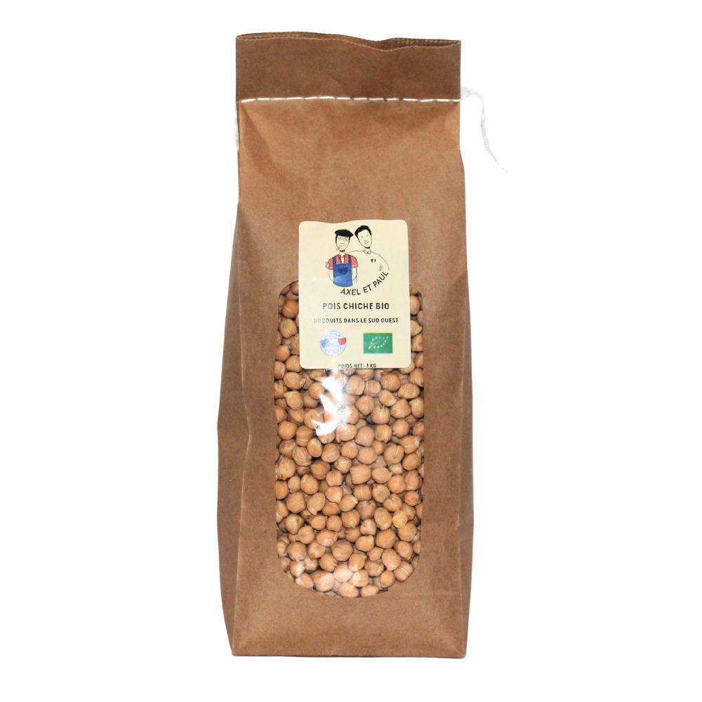 Un sachet de 1 kg de pois chiche bio du Tarn