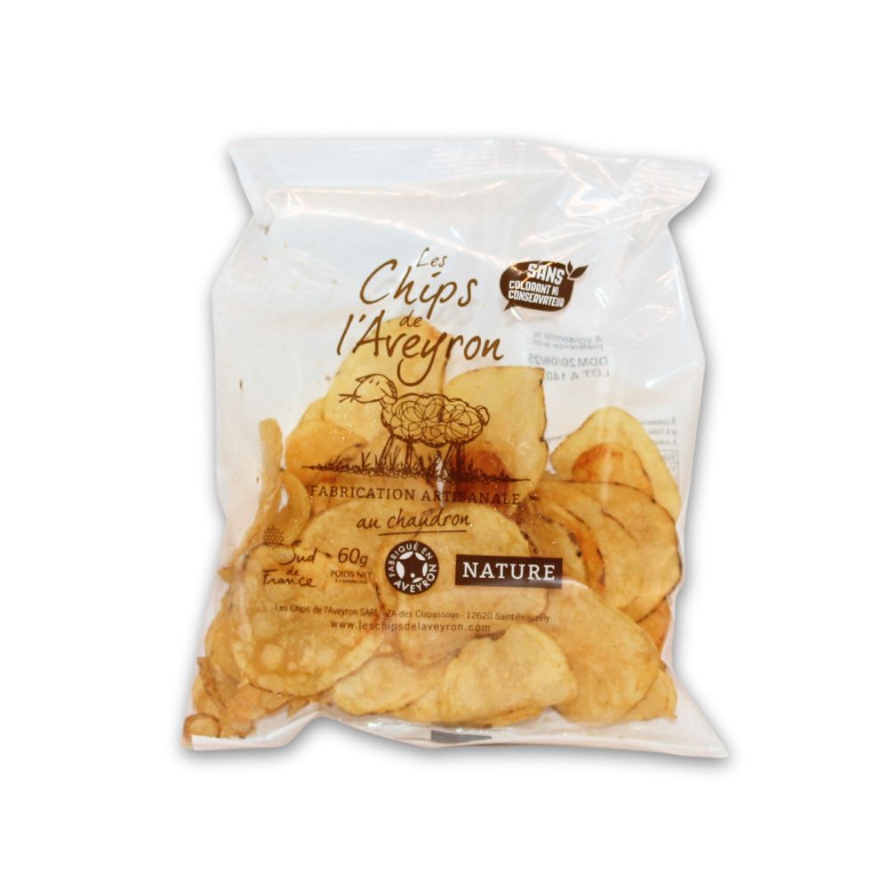 Chips nature 60g – format nomade – Les Chips de l'Aveyron