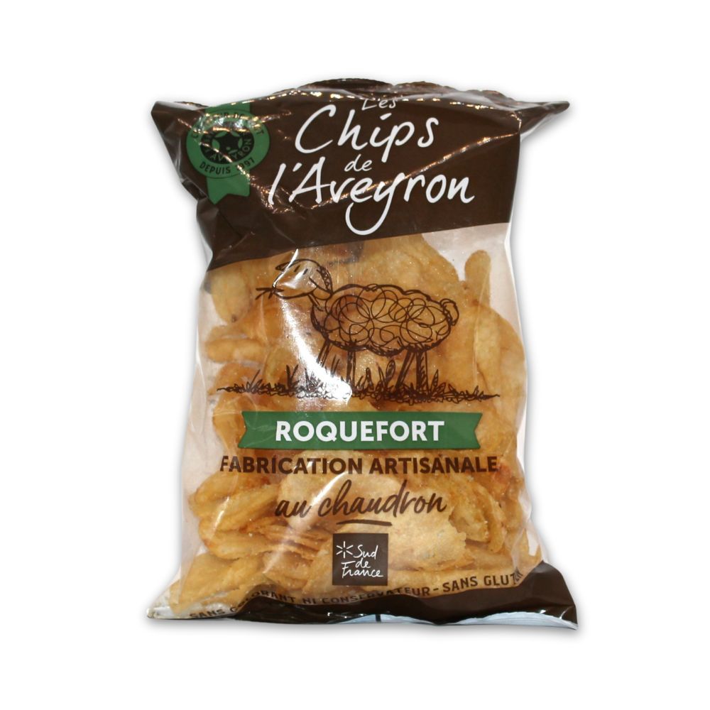 Chips artisanales au Roquefort 100g – Saveur intense et authentique de l'Aveyron