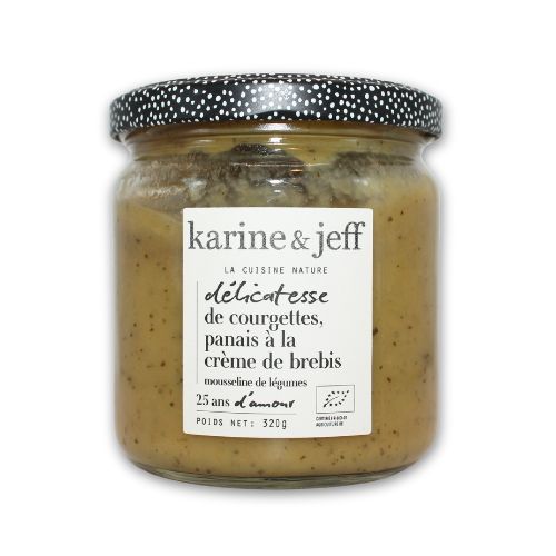 Délicatesse bio de courgettes et panais à la crème de brebis Karine & Jeff, plat cuisiné végétarien en bocal