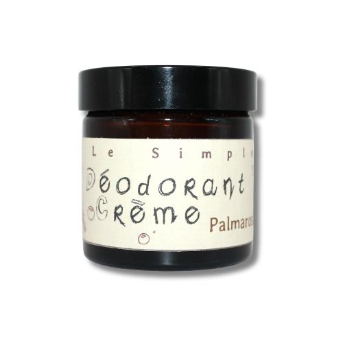 Déodorant solide bio au palmarosa, anti-odeurs naturel, fabriqué en Occitanie.