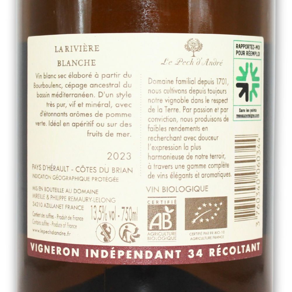 étiquette bourboulenc bio