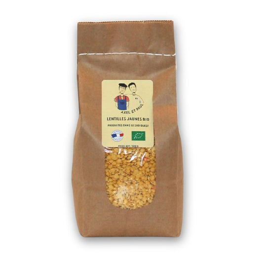 Sachet de 500g de lentilles jaunes bio origine France – Épicerie fine Occitanie