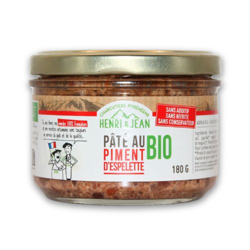 Pâté au piment d’Espelette bio 180g – Charcuterie artisanale Henri & Jean
