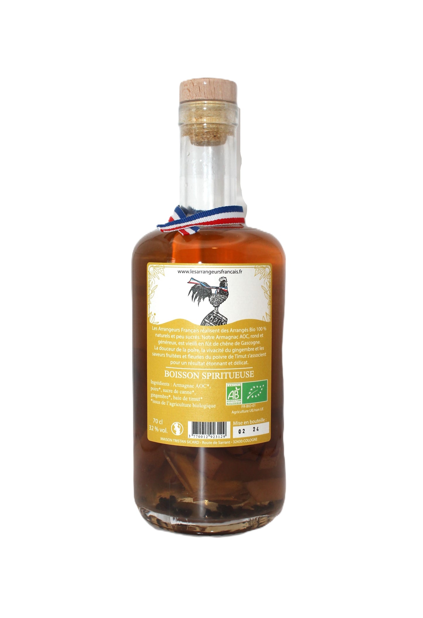 Armagnac Arrangé Bio Poire, Gingembre & Poivre de Timut - 70cl