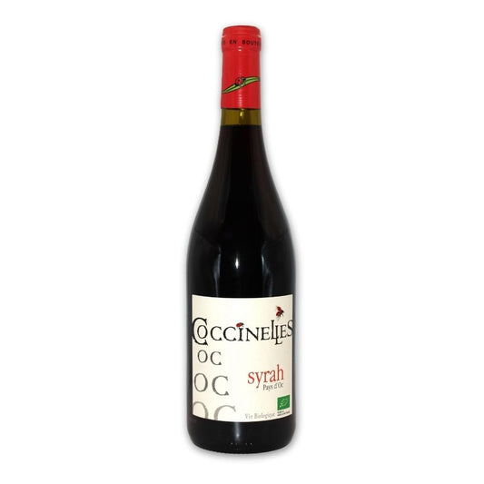 Bouteille de Syrah 2023 IGP Pays d’Oc vin bio Château des Coccinelles
