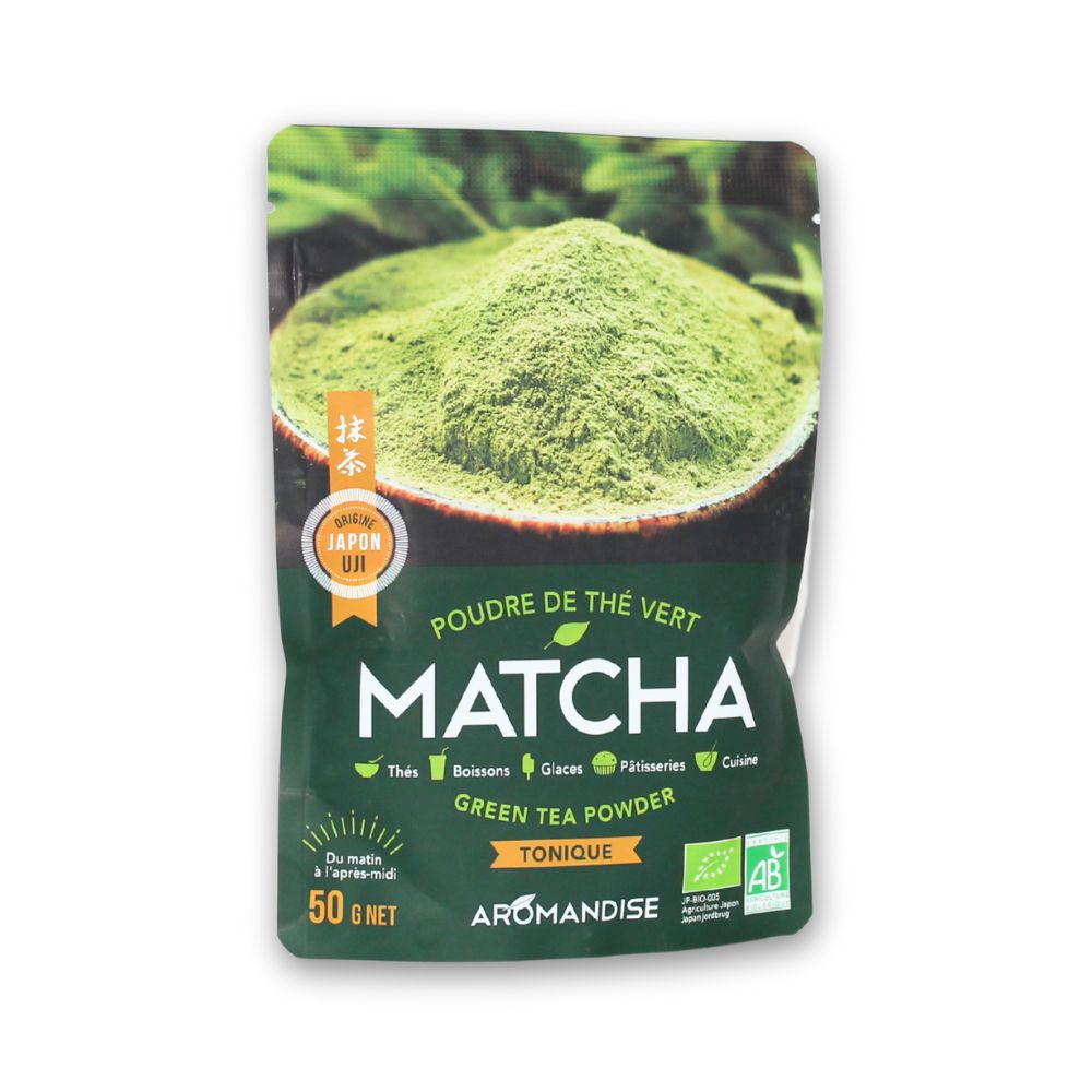 Sachet de thé vert matcha bio 50g de la marque Aromandise