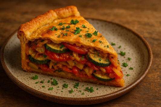 une part de tourte aux légumes maison